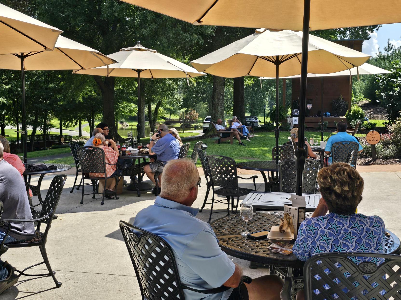 Outdoor dining at Shelton Vineyards